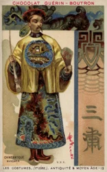 Traje de un mandarín chino antiguo
